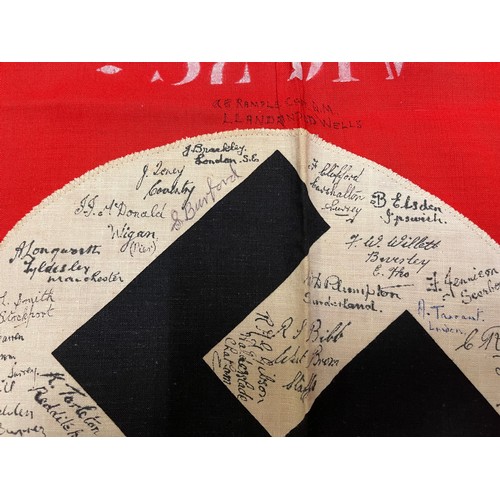 3229 - WW2 Third Reich Podium Banner captured by members of the British 52nd Lowland Dvision on April 25th ... 