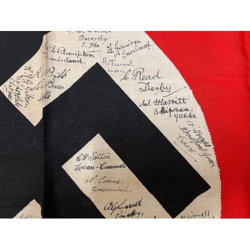 3229 - WW2 Third Reich Podium Banner captured by members of the British 52nd Lowland Dvision on April 25th ... 