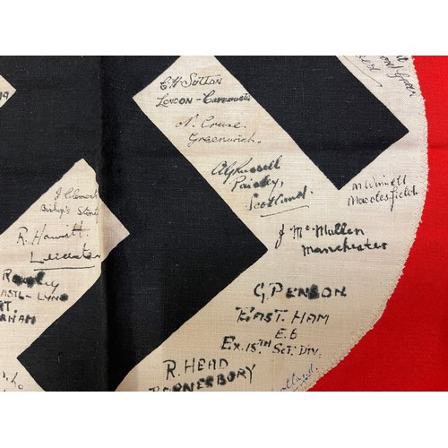 3229 - WW2 Third Reich Podium Banner captured by members of the British 52nd Lowland Dvision on April 25th ... 