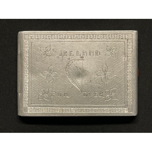 3230 - WW2 Irish Republican Army Internee Aluminium Trench Art Cigarette Case, inscribed to the front 