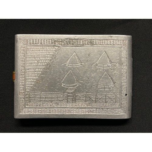 3230 - WW2 Irish Republican Army Internee Aluminium Trench Art Cigarette Case, inscribed to the front 