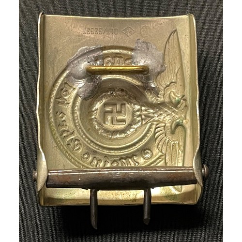 3233 - WW2 Reproduction Third Reich SS Belt Buckle, 1970's Tony Oliver Reproduction marked  