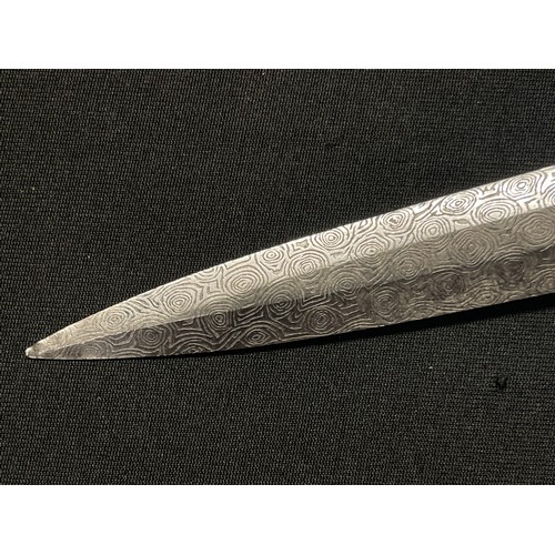 3234 - WW2 Rare Third Reich 2nd pattern Luftwaffe Dagger with artificial Damascus blade 248mm in length wit... 