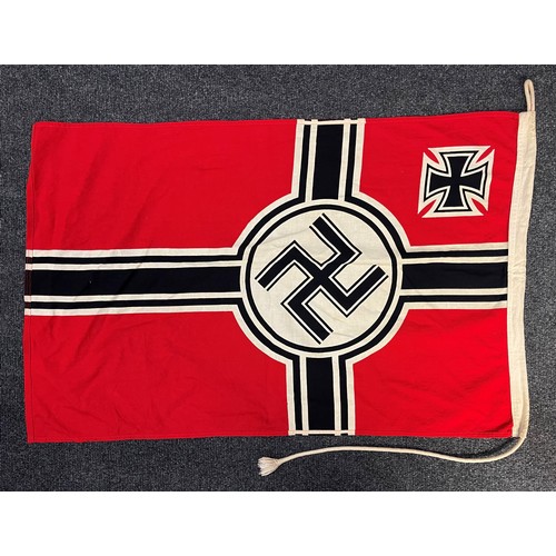 3246 - Reproduction WW2 Third Reich Reichskriegsflagge. Printed construction. Size 90cm x 57cm. No markings... 