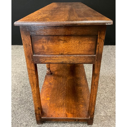 68 - A Titchmarsh and Goodwin 'Yeoman's' oak dresser base - South Wales leg dresser base, having a row of... 