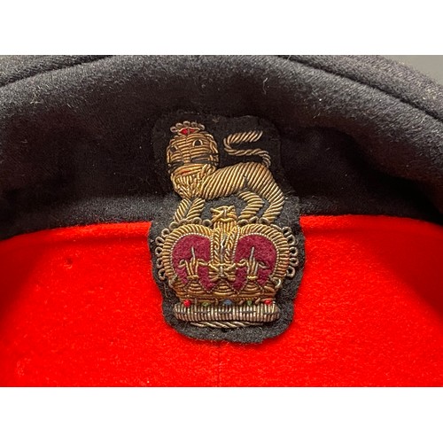 3256 - British Army Colonels Full Dress Uniform Cap. Queen Crown Bullion Wire Cap Badge.  Cap is maker mark... 