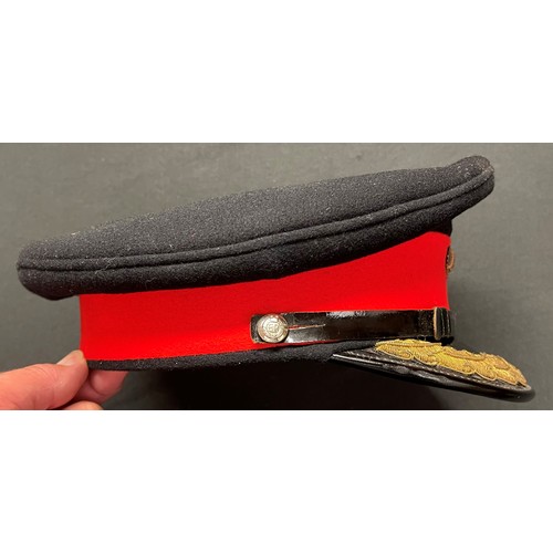 3256 - British Army Colonels Full Dress Uniform Cap. Queen Crown Bullion Wire Cap Badge.  Cap is maker mark... 