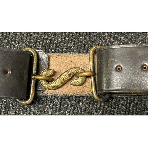 3261 - Scots Guards White Leather Cross Belt with two piece construction buckle: another white leather belt... 