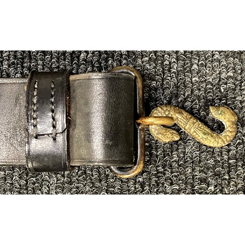 3261 - Scots Guards White Leather Cross Belt with two piece construction buckle: another white leather belt... 