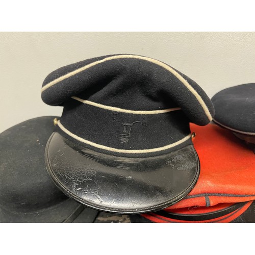 3263 - A collection of British Service Dress Caps: General Staff Officers Cap with bullion wire cap badge a... 