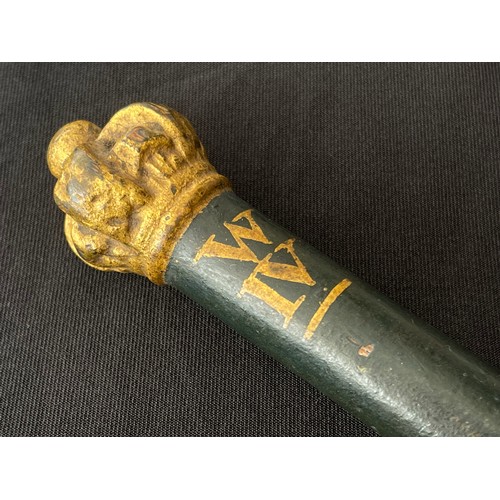 3276 - Police interest: William IV Tipstaff. 174mm in length. Carved Crown with 