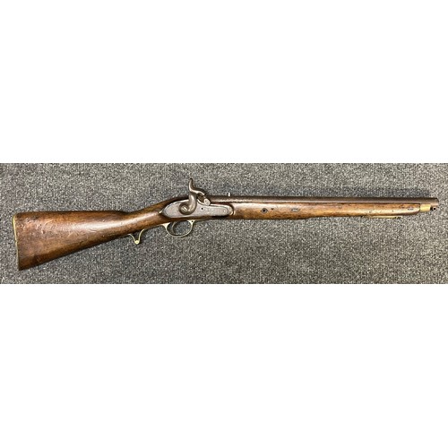 3284 - Tower Percussion Cap Carbine with 500mm long barrel. Bore approx. 17mm. Overall length 910mm. Action... 