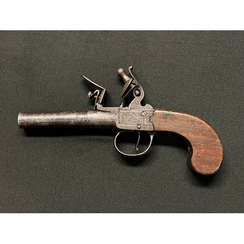 3289 - A George III flintlock muff pistol maker marked 