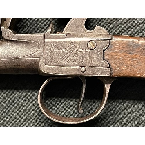 3289 - A George III flintlock muff pistol maker marked 