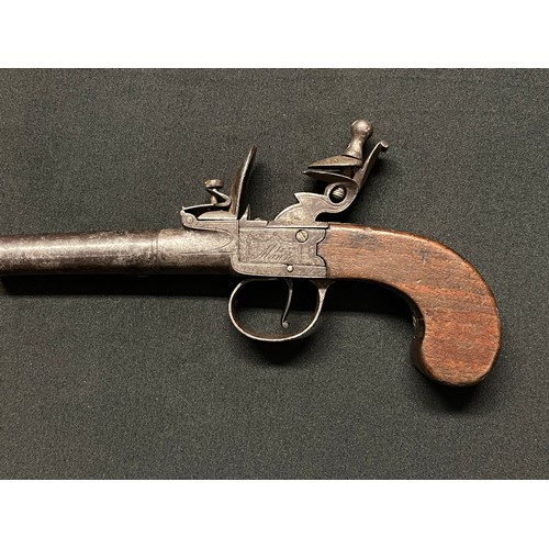 3289 - A George III flintlock muff pistol maker marked 