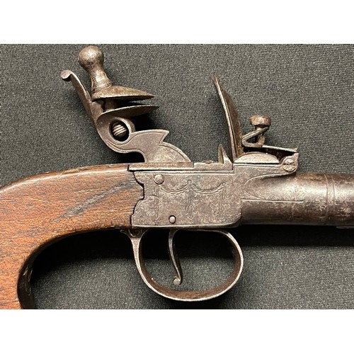 3289 - A George III flintlock muff pistol maker marked 