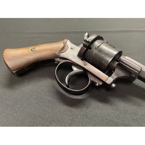 3292 - Belgian pinfire revolver, bearing Liege proof marks. 120mm long barrel. Overall length 235mm. Bore a... 