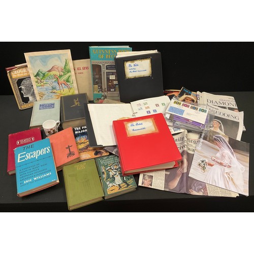 198179 - School Child stamp albums;  commemorative newspapers and magazines;  Books - Geography and others