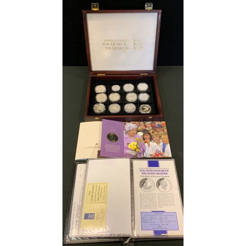 294 - A silver proof coin collection, HM Queen Elizabeth The Queen Mother, twelve coins, capsulated, with ... 