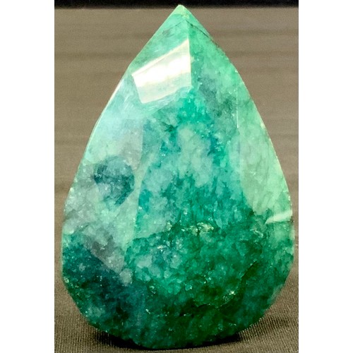 314 - Loose Gemstones - a large mixed pear cut emerald, 455.1ct, IGLI & I certificate