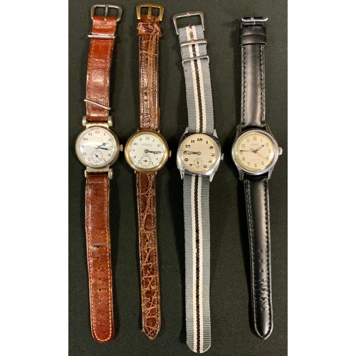 318 - An Elin Rowe & Co 9ct rolled gold cased wristwatch;   Gentleman's Clebar wristwatch;  another, West ... 