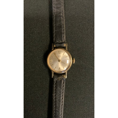 322 - A 1960s Tudor Royal Rolex 9ct gold cased wristwatch, silvered dial, Arabic numerals and block baton ... 