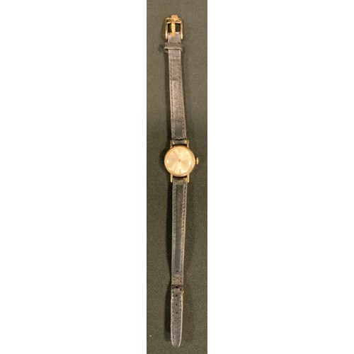 322 - A 1960s Tudor Royal Rolex 9ct gold cased wristwatch, silvered dial, Arabic numerals and block baton ... 