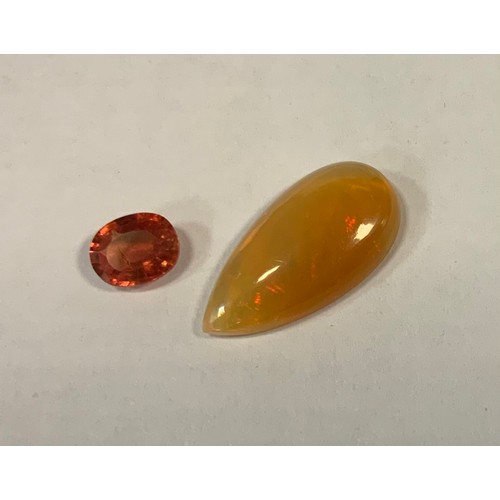 333 - Loose Gemstone - a natural brown sapphire, oval cut, 1.7ct;  another, 0.5ct, certificates