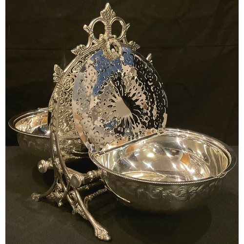 80 - A reproduction 19th century style silver plated circular table top wafer box, approx. 23cm high