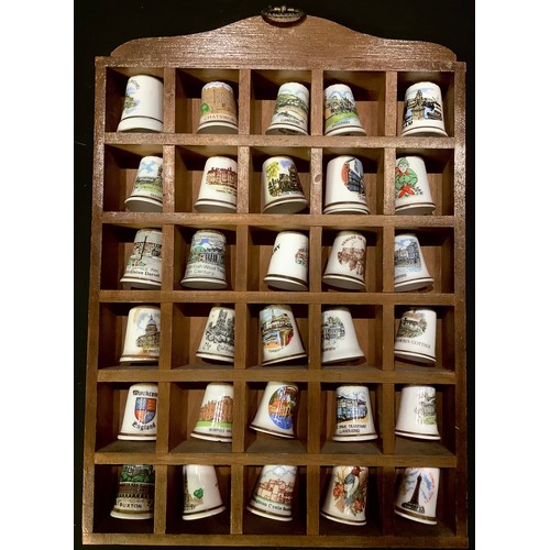 129 - Thimbles - assorted ceramic thimbles, some in collections, William Morris designs, Staffordshire The... 