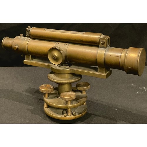 174 - A Davis of Derby brass surveyor's level