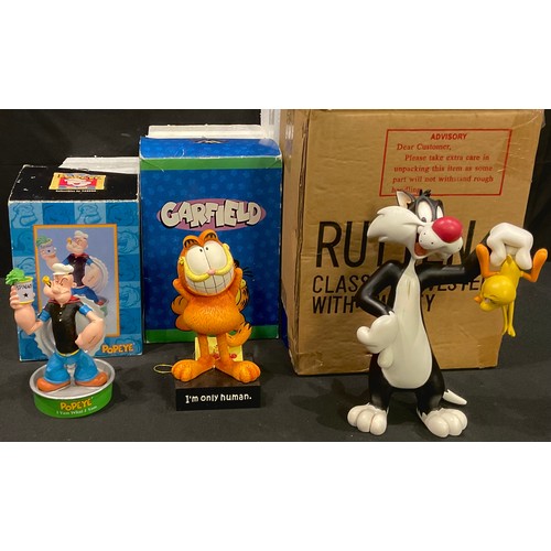 236 - A Warner Brothers Looney Tunes model, Sylvester and Tweety Pie, 24cm, c.2000, boxed; another Popeye,... 