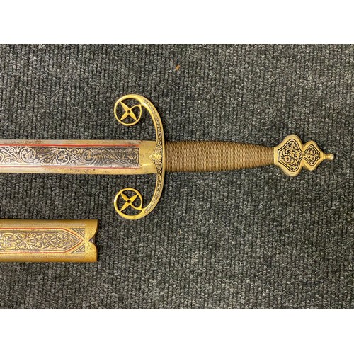 3081 - Royal Artillery officer's sword with single edged fullered proof marked blade, no makers mark, 790mm... 