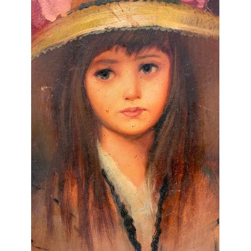 39 - G. Pizzuti,
'A single Tear - Portrait of a young girl',
signed, oil on canvas, 64cm x 53cm.