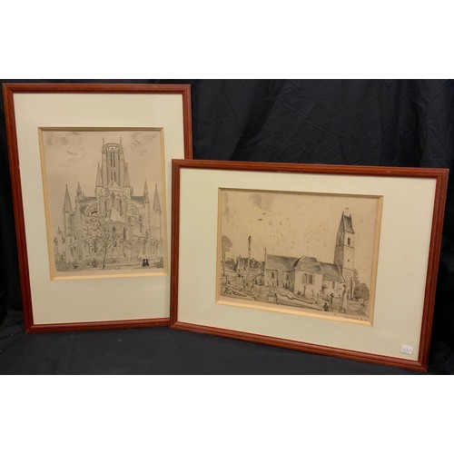 58 - Louis Joseph Soulas (1905-1954), by and after, 'A Church in France', signed to margin, limited editi... 