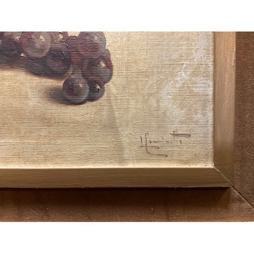 76 - Continental school, 20th century, A Pair - Still Life with Red Grapes and Fig, and White Grapes, ind... 