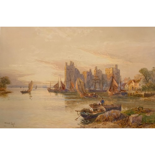 92 - Walter Stuart Lloyd (British, active 1875-1929), 'Caernarfon Castle',
signed, watercolour, 50cm x 75... 