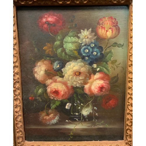 102 - Constant (Continental school, 20th century), Still Life study -  A Summer Bouquet, signed, oil on pa... 