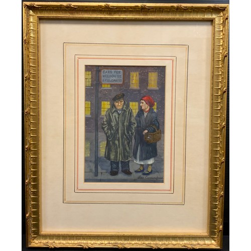 130 - GEORGE CUNNINGHAM (Sheffield Artist, 1924-1996) Monday Morning, signed, watercolour, Hibberts Bros l... 