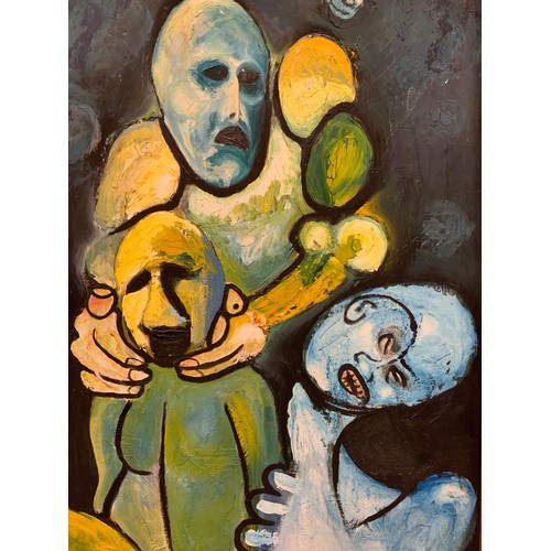 148 - T. H. Rutter, Surreal school, 20th century,
Teutonic Nite,
signed, oil on board, 92cm x 61cm.