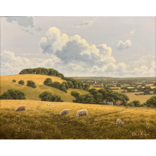 158 - David Morgan (British, b.1947)
Sheep Grazing
signed, oil on canvas, 39cm x 49cm