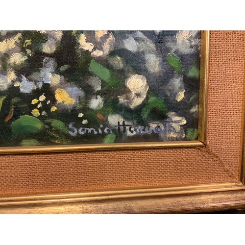 169 - Sonia Hawata,
Impressionist Flowers,
signed, oil on canvas, 50cm x 60cm.