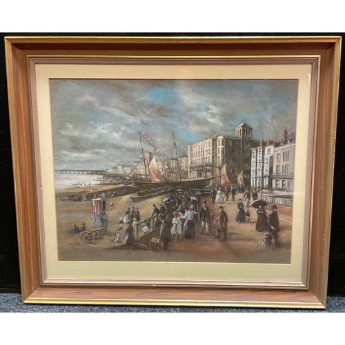 182 - John Cundy (Contemporary)
Victorian Seaside Town
signed, mixed media on paper, 35cm x 44cm