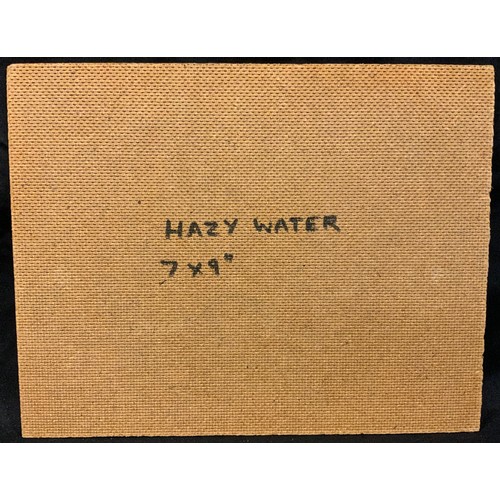 213 - William Burns, FRSA, FSAI, (1923-2010), 'Hazy Water', signed, oil on board, 18cm x 23cm;  another, '... 