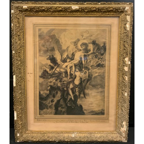 226 - M. Morel, (french, 19th/early 20th century),
‘The Ascension of Christ’,
signed, charcoal drawing, 41... 