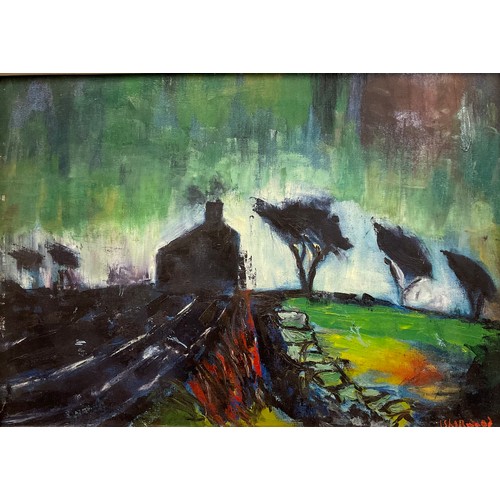 55 - Isherwood, manner of, 
'Before The Storm'
bears signature, oil on board, 31cm x 44cm