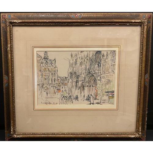 60 - M**Milne (20th century)
Outside the Scottish Cathedral
signed, pen and crayon, 17.5cm x 25cm