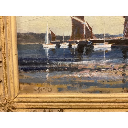 141 - Edward (Ted) Gentry (Bn.1943)
Barges off Hall Point
oil on board, 39cm x 49cm