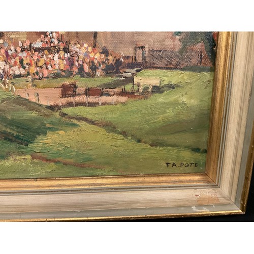 156 - Thomas A Porte
Opening Ceremony Rothwell Garden Fete
signed, label to verso, dated 1968, oil on boar... 