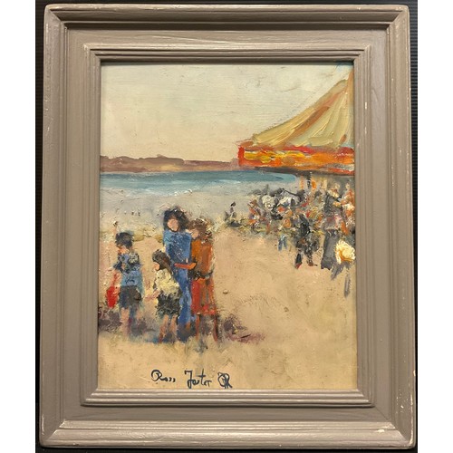 172 - Ross Foster (20th century)
Beach Fair Ground 
signed, oil on board, 26cm square